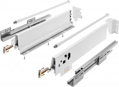 Produktbild von GTV - Modern Box Schublade I L=450mm H=146 mm I Weiss I Leises Schließen I Belastung bis zu 40 kg I Einfache Installation I Synchronisation des Fahrweges der Führungen I PB-D-KPL450B1