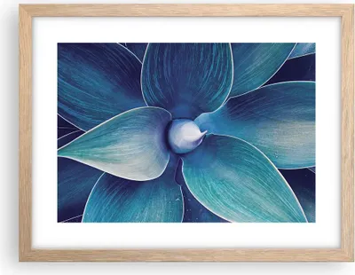 Produktbild von Gerahmtes Poster - Rahmen in heller Eiche - Agave Blau Blume - 40x30 cm - Wand Bild - Wanddeko - Wandbilder - Kunstposter - Wandposter - Bilderrahmen - Bilder - Kunstdruck - P2NAA40x30-4972