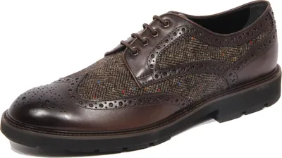 Produktbild von G2348 scarpa allacciata TOD'S DERBY 46A brown leather/fabric shoe men