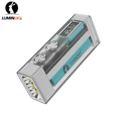 Produktbild von Lumintop Moonbox 10000 Lumen aufladbare EDC-Taschenlampe Multifunktionale LED-Taschenlampe zur Selbstverteidigung - Transparent