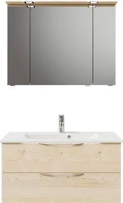 Produktbild von Pelipal Badmöbel-Set Sunline 300 BxHxT 97 x 200 x 48 cm Frontfarbe eiche Badmöbel-Set mit Waschtisch Mineralmarmor