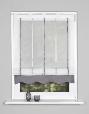 Produktbild von Home Wohnideen Schlaufenrollo Längsstreifen 140 x 100 cm Grau