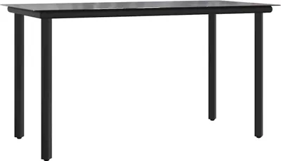 Produktbild von vidaXL Garten-Esstisch Schwarz 200x100x74 cm Stahl und Hartglas