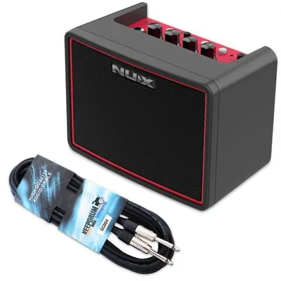 Productafbeelding van Nux Gitaarversterker Mighty Lite BT MKII, grijs, met kabel