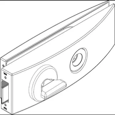 Produktbild von DORMA Schloss Studio Arcos WC mit Riegelolive, Glas 8mm, Alu silber eloxiert (24.206) | Glastürbeschlag - Zubehör dormakaba