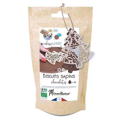 Produktbild von Zubereitung + Holzpräger für Schokoladenbaum-Kekse