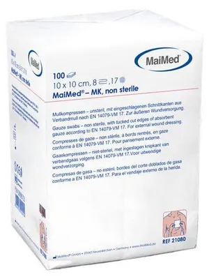 Produktbild von MaiMed Mullkompressen | unsteril | 8-fach | 10 x 10 cm | 1000 Kompressen