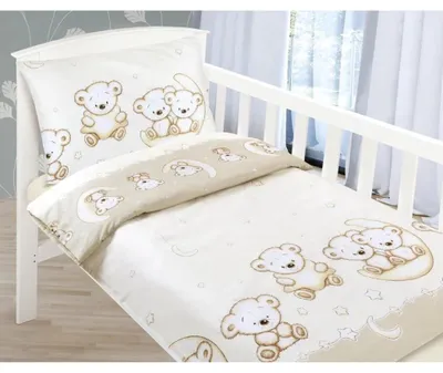 Produktbild von Babybettwäsche aus Baumwolle - 90x135 cm, 45x60 - beige