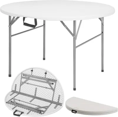 Produktbild von '- Gartentisch Klappbar Kunststoff 120x74 cm - Buffettisch mit Tragegriff - Klapptisch für Garten Terrasse und Balkon - Campingtisch 6 Personen (Shiga)