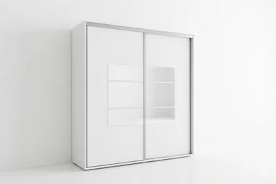 Zdjęcie produktu dla Szafa A2 biała z 2 drzwiami przesuwnymi, z lustrem – 175 x 62 x 245 cm