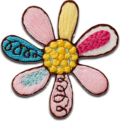 Produktbild von Mono-Quick Blume bunt - Aufnäher, Bügelbild, Aufbügler, Applikationen, Patches, Flicken, zum aufbügeln, Größe: 3,6 x 3,4 cm