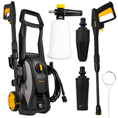 Immagine prodotto di Idropulitrice 1600W 135 bar BESTEN BE0002914 motore a induzione pompa in alluminio 426 l/h compatta con ugello turbo e schiumogeno