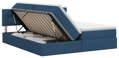 Image de vidaXL : Lit de rangement avec tête de lit, 2 pièces, bleu, similicuir