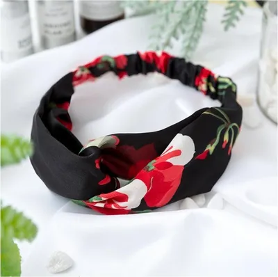 Immagine prodotto di Flamenco Mystique Látková čelenka turbante s květinovým vzorem, šířka 4 cm, na gumce