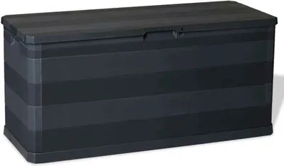 Immagine prodotto di vidaXL Scatola da giardino nera 117×45×56 cm - Scatola portaoggetti - Scatola per cuscini da giardino - Scatole per cuscini da giardino