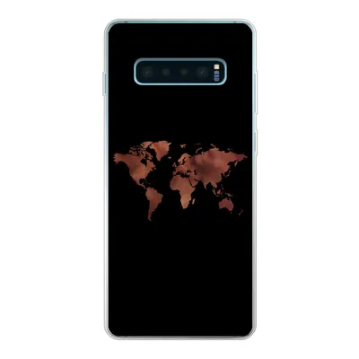 Produktbild von MuchoWow® Handyhülle Schutzhülle Hülle für Samsung Galaxy S10 Lite Weltkarte - Leder - Schwarz Silikon Softcase Handy Hülle - Schutz