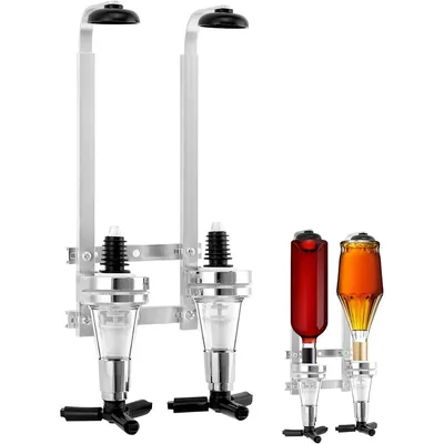 Produktbild von An der Wand montierter Getränkespender, Doppelkopf-Getränkespender ist aus Aluminiumlegierung, geeignet für Zuhause, Bar, Barkeeper-Enthusiasten