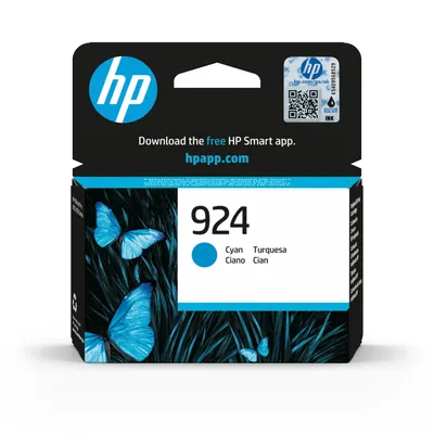 Produktbild von HP 924 Cyan Original Druckerpatrone, Standardertrag, Cyan, 1 Stück(e), 400 Seiten, Einzelpackung