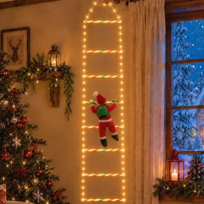 Image de Guirlande lumineuse en forme de bonhomme de neige de Noël, à LED, longueur 2 mètres, avec 98 LED