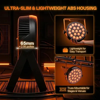 Imagen del producto de Focos PAR Starlight - Iluminación escénica DMX - Juego de 4 unidades - RGBW, 21 LEDs - Control remoto - 80 W - 100–240 V, enchufe europeo - Color negro
