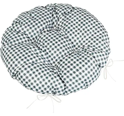 Produktbild von Sitzkissen BERTA rund gesteppt - Durchmesser 40 cm - Grau,Weiß