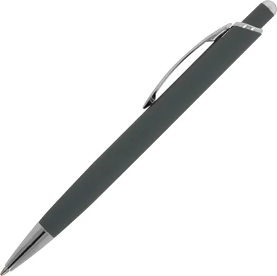 Produktbild von Kugelschreiber / aus Metall / mit Soft Touch / Farbe: grau