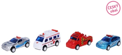 Zdjęcie produktu dla Auta akcja na autostradzie 4 sztuki 6 cm - opakowanie czeskie
