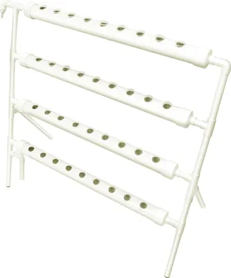 Image de Support pour plantes, design à 4 niveaux, capacité hydroponique, blanc