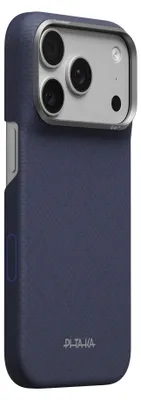 Immagine prodotto di Custodia PITAKA Edge Case Weaving in vetro di zaffiro per iPhone 18 Pro / 17 Pro, colore blu