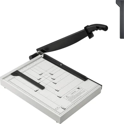 Produktbild von SucceBuy Papierschneider, Guillotine-Schneidemaschine, 15 Zoll Schnittlänge, 16 Blatt Kapazität, robuster Guillotine-Papierschneider mit Schutzschiene und Klingenverriegelung