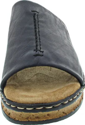 Produktbild von Rieker Damen Pantolette breiter Riemen Keilabsatz Kork 62905, Größe:42 EU, Farbe:Blau