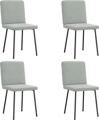Image de Chaises à manger lot de 4 Gris clair Velours
