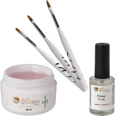 Produktbild von 30 ml UV Fiberglas Gel Rosé Klar + Pinse