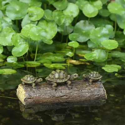 Produktbild von Schildkröte Schwimmende Ornament, Schildkröten Schwimmfiguren – Teichdekoration, Grüne Resin Schildkröten Statue, Wasserlandschaft Garten Schwimmdeko