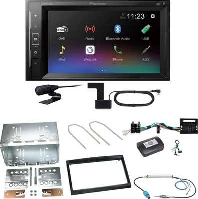 Produktbild von Pioneer DMH-A240DAB DAB+ Bluetooth Einbauset für Citroen C2 C3 Berlingo Jumpy