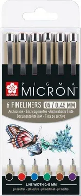 Obrázek produktu pro Sakura Pigma Micron Fineliner-Set farbsortiert 6 St.