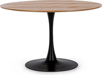 Produktbild von Tisch Bloom 120 x 120 x 75 cm Stahl MDF Schwarz Braun