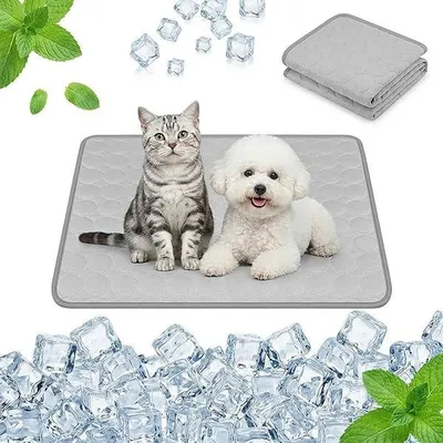 Produktbild von Cooling Mat for Dogs, Self-Cooling Dog Mat, Comfortable Pet Cooling Mat, Cooling Blanket, Was Pad, Cold Mat for Pets, Non-Toxic, Foldable Cooling Mat, Dogs, Cats for Summer (50 x 40 cm
