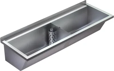 KWC SIRIUS Waschtrog BS315N mit 2 Becken zur Wandmontage, aus Chromnickelstahl mit seidenmatter Oberfläche