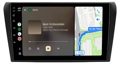 Image de Autoradio pour MAZDA 3 BK 2003-2009 : CarPlay, Android Auto, radio multimédia, GPS Android, Wi-Fi, Bluetooth, DAB+RDS, SWC, 9 pouces, 2+64 Go