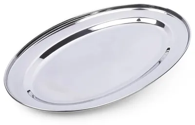 Image de Plateau de service - Plateau ovale - Acier - 39 x 26 cm