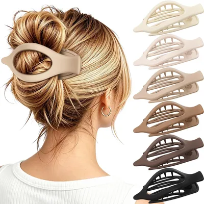 Image de Lot de 6 pinces plates pour cheveux – Conception confortable, adaptée aux cheveux épais et fins