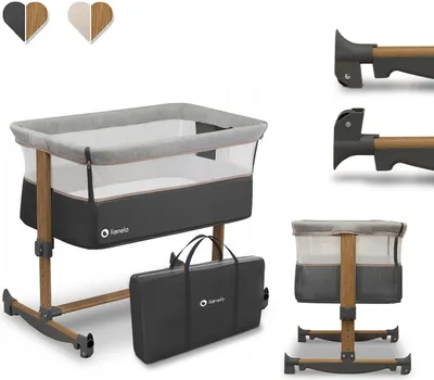 Produktbild von Lionelo Leonie 3v1 Cot Detská postieľka Kolíska s prístelkou Matrac Grey