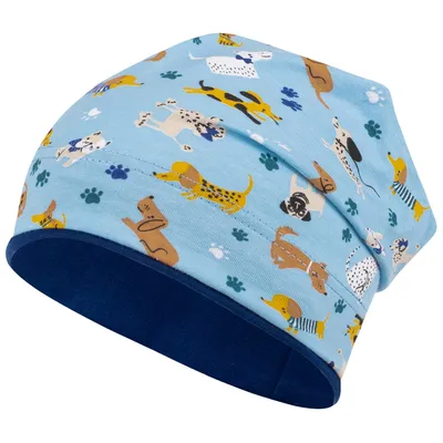 Produktbild von Jungen Mütze Beanie Übergangsmütze Dinosaurier Drachen Krokodil, Hellblau, Gr. 50-52