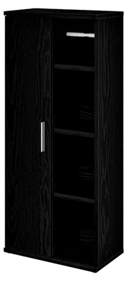 Produktbild von Badezimmerschrank mit Rollenhalter Schwarz 39x22x90 cm