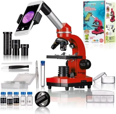 Produktbild von Bresser Optics JUNIOR BIOLUX SEL, Optisches Mikroskop, Rot, Aluminium, Kunststoff, 1600x, 40x, 10x - 20x