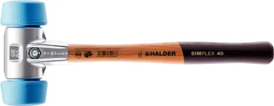 Produktbild von HALDER SIMPLEX TPE-Weichhammer mit Aluminiumgehäuse und hochwertigem Holzstiel - D=50 mm - 3101.051