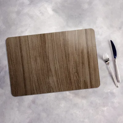 Produktbild von Tischset 6x45x30 cm + 6x10fi cm Platzset Tischmatte Platzmatte Untersetzer - Dunkle Holz