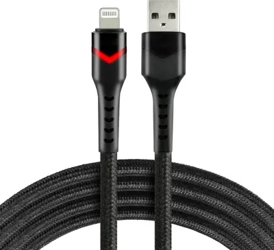 Productafbeelding van USB-naar-Lightning-kabel everActive CBB-1IBR, 1 meter, 2,4 A, RGB-LED, zwart