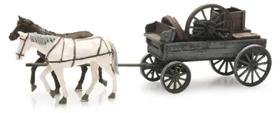 Produktbild von Artitec 387.286 - 1/87 / H0 Flachwagen Mit Pferden - Fertigmodell - Neu
